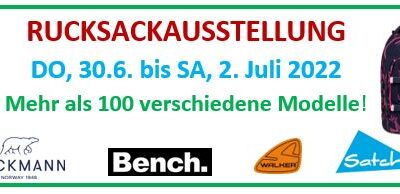 RUCKSACKAUSSTELLUNG 30. Juni bis 2. Juli 2022