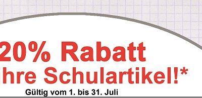 20 % auf Ihre Schulliste – im Juli