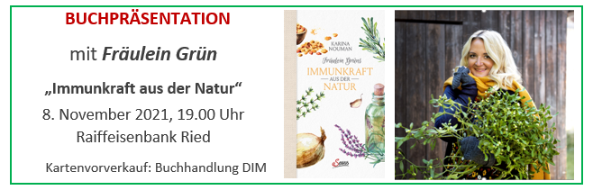 Buchpräsentation: Immunkraft aus der Natur – mit Fräulein Grün