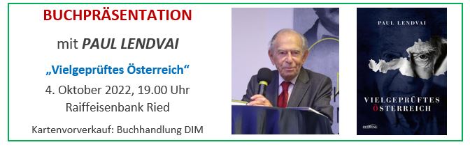 Buchpräsentation und Diskussion mit Paul Lendvai  -Nov 22