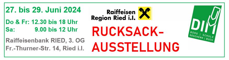 RUCKSACKAUSSTELLUNG 26. bis 28. Juni 2025